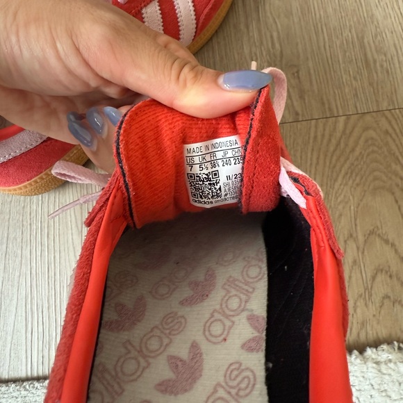 adidas Red Suede Sneakers with Pink Accents - Picture 4 of 4